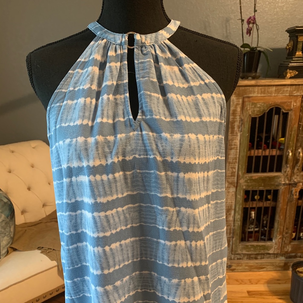 Michael Kors Tie dye Chambray/white top